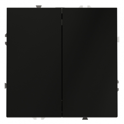 Выключатель двухклавишный Voltum S70 VLS020108 (черный матовый), цвет черный