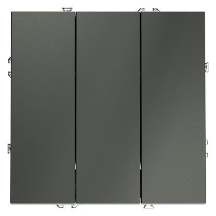 Выключатель трехклавишный Voltum S70 VLS030106 (титан), цвет титановый