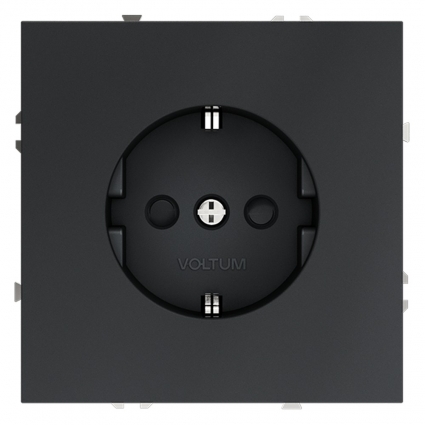 Розетка со шторками Voltum S70 VLS040207 (графит), цвет графит