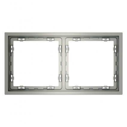 Рамка на 2 поста Voltum S70 VLS100205 (сталь), цвет серебро