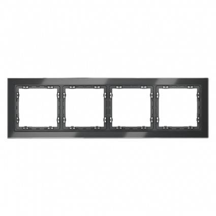 Рамка на 4 поста Voltum S70 VLS110407 (графит, стекло), цвет графит