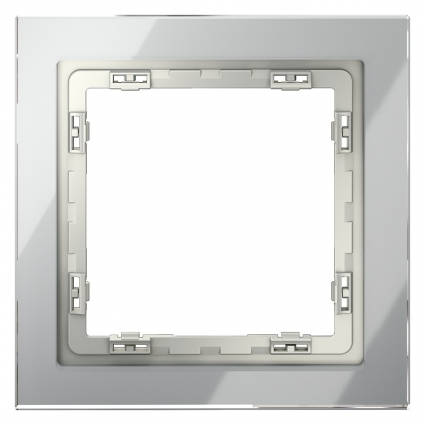 Рамка на 1 пост Voltum S70 VLS110105 (сталь, стекло), цвет серебро