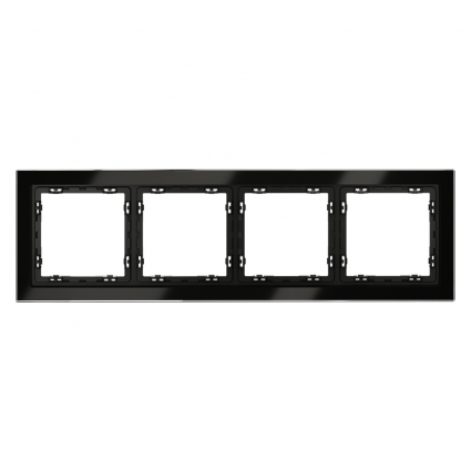 Рамка на 4 поста Voltum S70 VLS110408 (черный,стекло), цвет черный