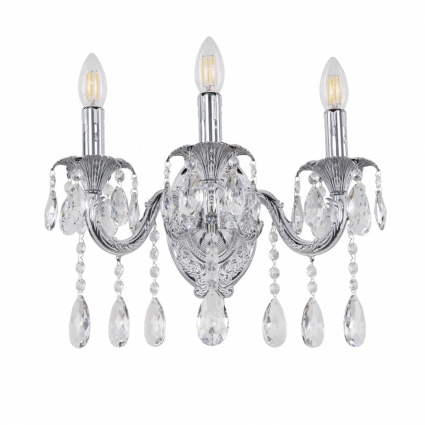 Бра Bohemia Ivele Crystal AL7901B10/3/175 A NW для спальни, цвет никель,  в классическом стиле