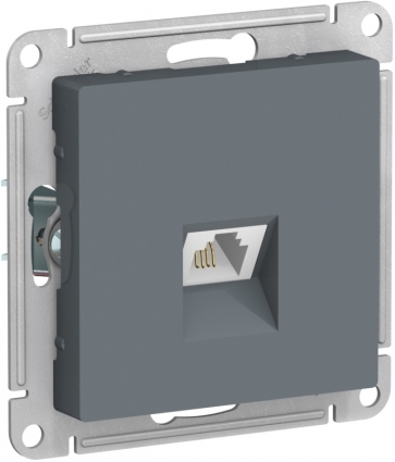 Розетка телефонная RJ11 Systeme Electric AtlasDesign Грифель ATN000781, цвет серый