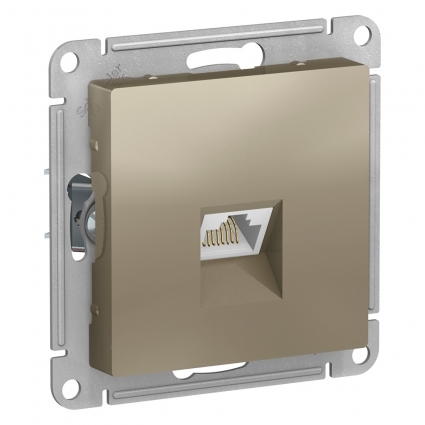 Розетка компьютерная RJ45, кат. 6A Systeme Electric AtlasDesign Шампань ATN000586