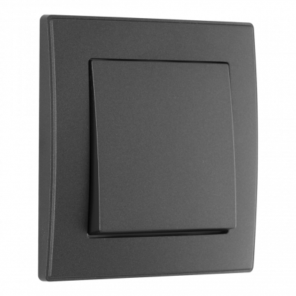 Выключатель одноклавишный Arte Milano SET06-1-30-1 black, цвет черный