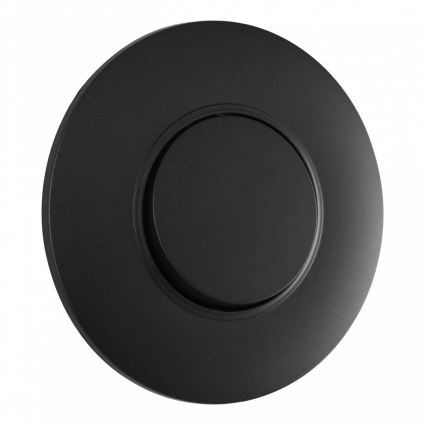Выключатель круглый одноклавишный с рамкой Arte Milano SET08-1-30-1 black, цвет черный