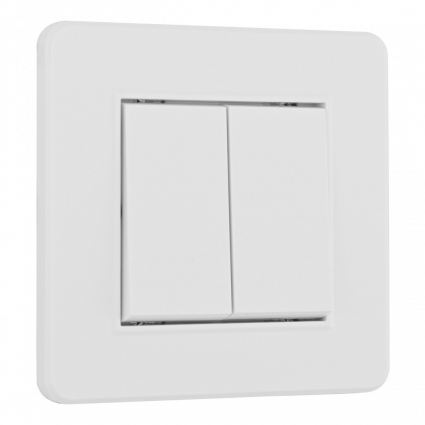 Выключатель двухклавишный Arte Milano SET16-1-30-2 white, цвет белый