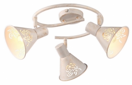 Спот Arte Lamp Cono A5218PL-3WG для кухни площадью до 6.7 кв.м., цвет белый,  в стиле прованс