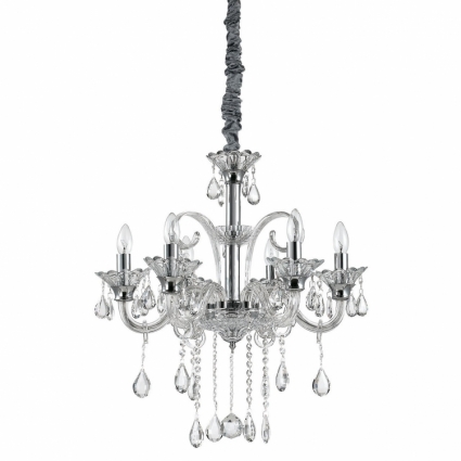 Подвесная люстра Ideal Lux Colossal SP6 Trasparente для спальни площадью до 13.3 кв.м.,  в классическом стиле