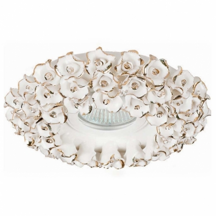 Встраиваемый светильник Donolux N1628-White+gold для спальни площадью до 2.8 кв.м.,  в стиле прованс