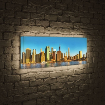 Лайтбокс панорамный NYC 35x105-p004 для офиса площадью до 17.5 кв.м., цвет разноцветный,  в стиле Хай-тек