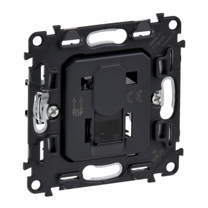 Информационная розетка RJ45 Legrand Valena Мех In Matic Life 5 кат UTP 753070, цвет черный,  в современном стиле