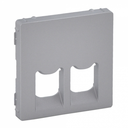 Лицевая панель Legrand Valena Life розетки телефонной RJ-11/Ethernet RJ-45 алюминий 755422, цвет серый,  в современном стиле