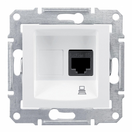 Розетка компьютерная RJ45 Schneider Electric Sedna UTP SDN4300121, цвет белый,  в современном стиле