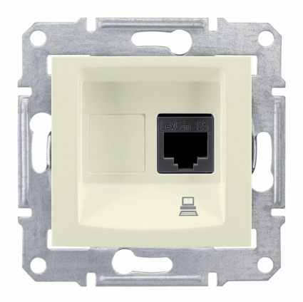 Розетка компьютерная RJ45 Schneider Electric Sedna UTP SDN4300147, цвет бежевый,  в современном стиле