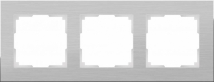 Рамка Aluminium на 3 поста алюминий WL11-Frame-03 4690389073649, цвет серебро,  в современном стиле