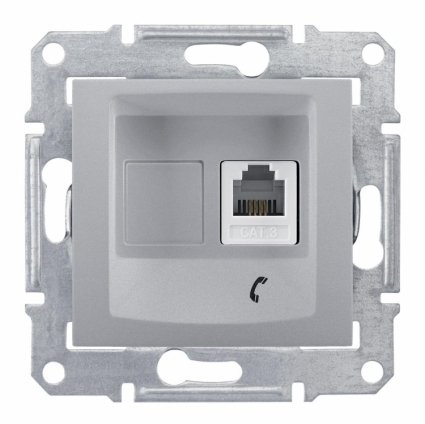 Розетка телефонная RJ11 Schneider Electric Sedna SDN4101160, цвет серебро,  в современном стиле