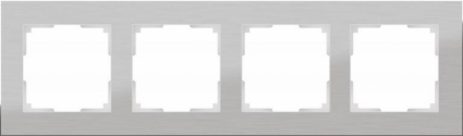 Рамка Aluminium на 4 поста алюминий WL11-Frame-04 4690389073663, цвет серебро,  в современном стиле