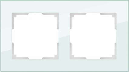 Рамка Favorit на 2 поста натуральное стекло WL01-Frame-02 4690389060175, цвет голубой,  в современном стиле