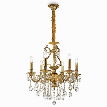 Подвесная люстра Ideal Lux Gioconda SP6 Oro для спальни площадью до 13.3 кв.м.,  в классическом стиле