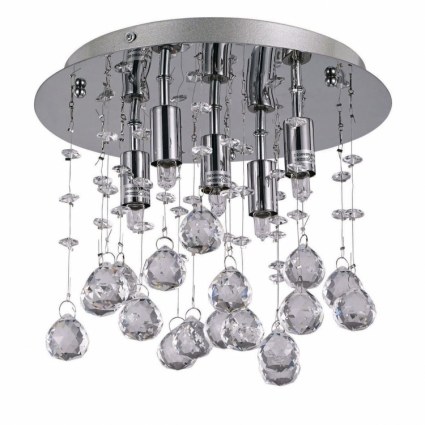 Потолочный светильник Ideal Lux Monnlight PL5 Cromo для спальни площадью до 11.1 кв.м.,  в стиле арт-деко
