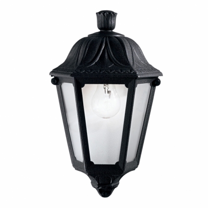 Уличный настенный светильник Ideal Lux Anna AP1 Small Nero на площадь до 3.3 кв.м., цвет черный,  в классическом стиле