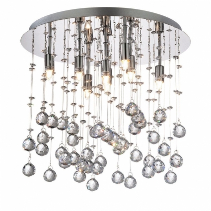 Потолочный светильник Ideal Lux Monnlight PL8 Cromo для спальни площадью до 17.8 кв.м.,  в стиле арт-деко