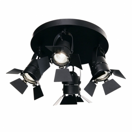 Спот Ideal Lux Ciak PL4 Nero для кафе и ресторанов площадью до 11.1 кв.м., цвет черный,  в стиле Хай-тек