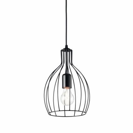 Подвесной светильник Ideal Lux Ampolla-2 SP1 Nero для прихожей площадью до 3.3 кв.м.,  в стиле Хай-тек