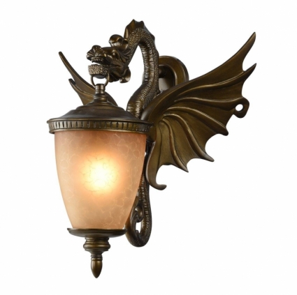 Уличный настенный светильник Favourite Dragon 1717-1W на площадь до 3.3 кв.м., цвет бежевый,  в замковом стиле