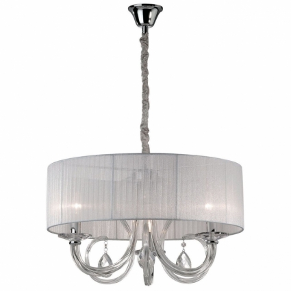 Подвесная люстра Ideal Lux Swan SP3 для спальни площадью до 6.7 кв.м., цвет белый,  в стиле арт-деко