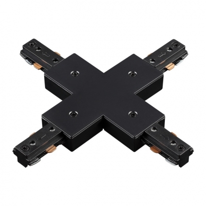 Соединитель X-образный Novotech 135013 для экспозиции, цвет черный,  в современном стиле