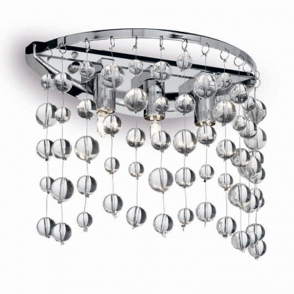 Настенный светильник Ideal Lux Neve AP3 Cromo для гостиной площадью до 6.7 кв.м.,  в стиле арт-деко