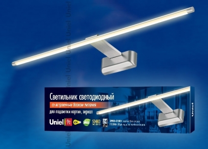 Подсветка для картин (UL-00001058) Uniel ULT-F32-9W/WW IP20 Silver для экспозиции площадью до 4.5 кв.м.,  в современном стиле