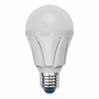 Лампа светодиодная (UL-00001527) E27 12W 4000K груша матовая LED-A60 12W/NW/E27/FR PLP01WH