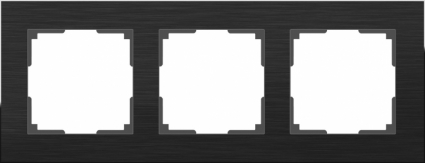 Рамка Aluminium на 3 поста алюминий черный WL11-Frame-03 4690389110467, цвет черный,  в современном стиле