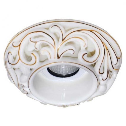 Встраиваемый светильник Donolux N1630-White+gold для спальни площадью до 2.8 кв.м.,  в стиле прованс