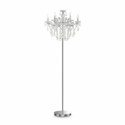 Торшер Ideal Lux Florian PT6 Cromo для больших залов, цвет хром,  в классическом стиле