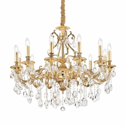 Подвесная люстра Ideal Lux Gioconda SP12 Oro для гостиной, цвет золотой,  в классическом стиле