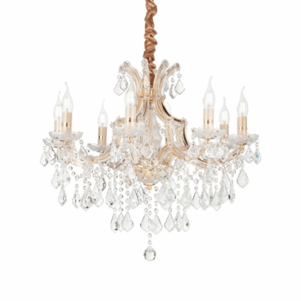 Подвесная люстра Ideal Lux Napoleon SP8 Oro для гостиной, цвет золотой,  в классическом стиле