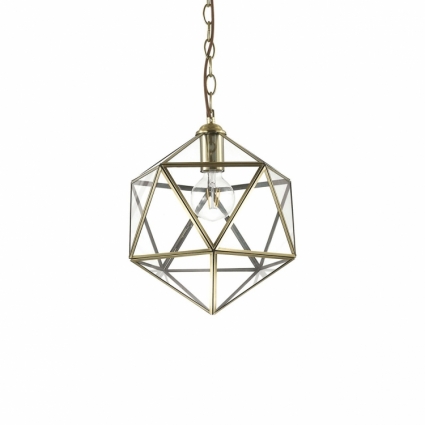 Подвесной светильник Ideal Lux Deca SP1 Small для прихожей, цвет латунь,  в стиле лофт