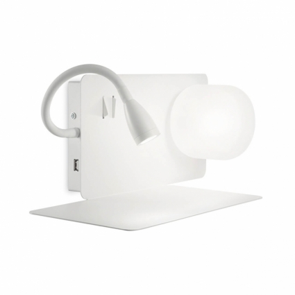 Бра Ideal Lux Book-1 AP2 Bianco для спальни, цвет белый,  в современном стиле