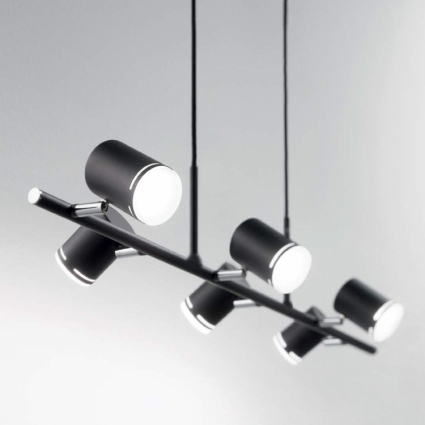 Светодиодный спот Ideal Lux Shots SP6 Nero для магазина, цвет черный,  в стиле Хай-тек