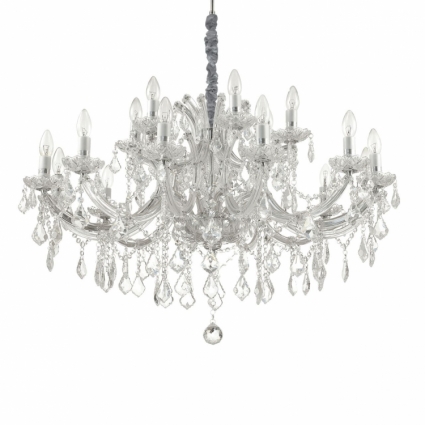 Подвесная люстра Ideal Lux Napoleon SP18 Cromo для больших залов, цвет хром,  в классическом стиле