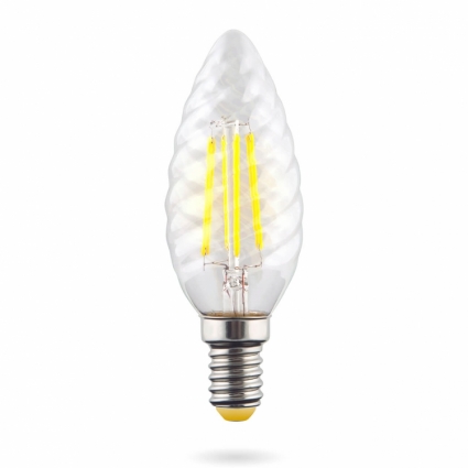 Лампа светодиодная E14 6W 4000К свеча витая прозрачная VG10-CC1E14cold6W-F 7028