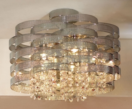 Потолочная люстра Lussole LSL-3407-05 для спальни площадью до 11.1 кв.м., цвет хром,  в стиле арт-деко