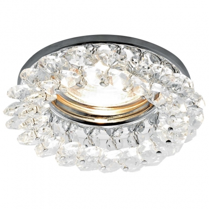 Встраиваемый светильник Ambrella light Crystal K206 CL/CH для гостиной, цвет хром,  в стиле модерн
