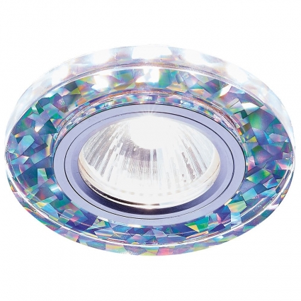 Встраиваемый светодиодный светильник Ambrella light Led S225 W/CH/WH для кухни, цвет серебро,  в стиле прованс